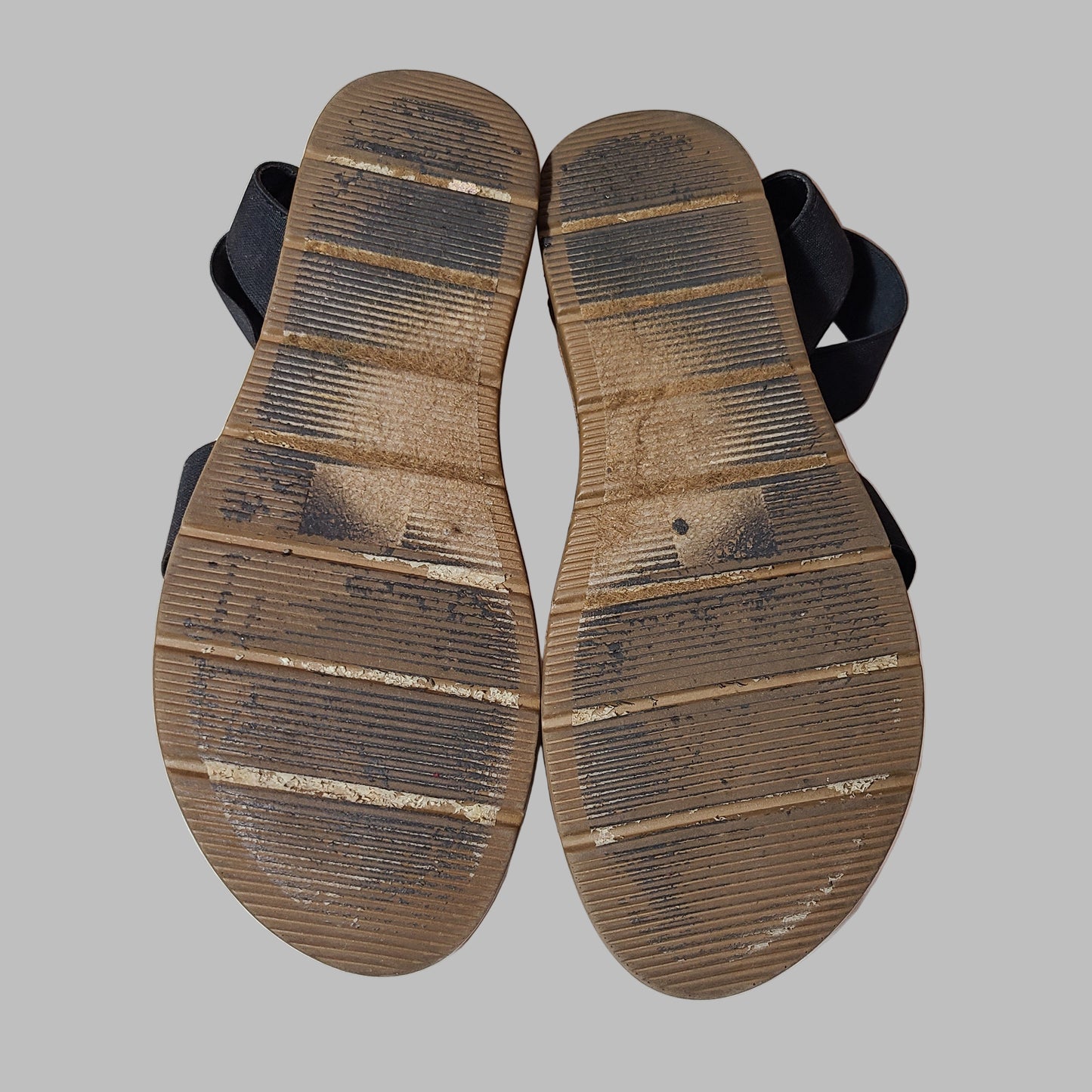 Women's 6.5 Soda Black & Brown Ankle Strap Sandals - USED