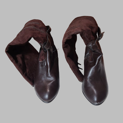 Women's 9 Aerosoles Brown Cloudscape Harness Boots - USED