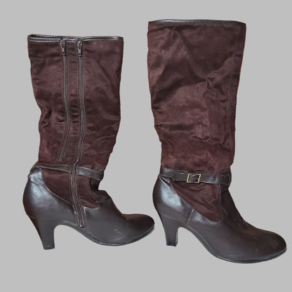 Women's 9 Aerosoles Brown Cloudscape Harness Boots - USED