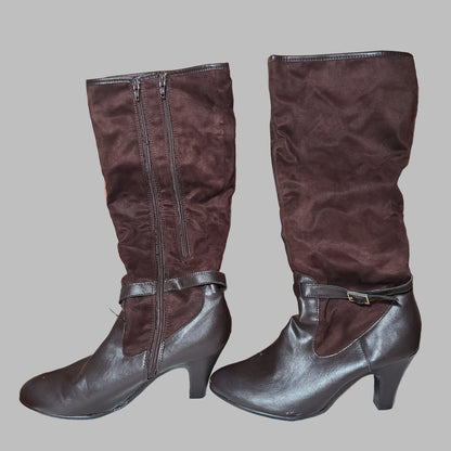 Women's 9 Aerosoles Brown Cloudscape Harness Boots - USED