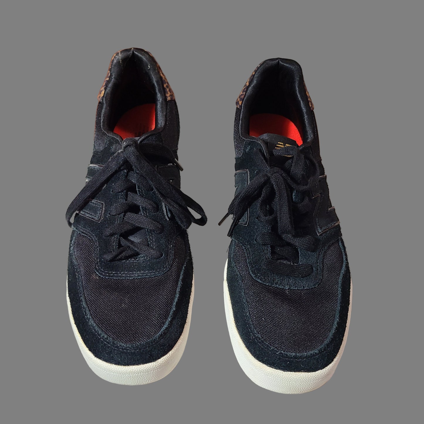 Women's 10 New Balance 300 V2 Black & Leopard Print Sneakers - USED