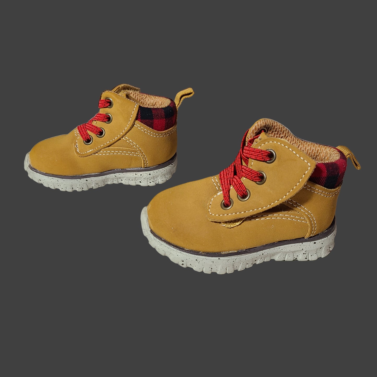 Boys 3 Wonder Nation Tan Suede Velcro Boots - LIKE NEW