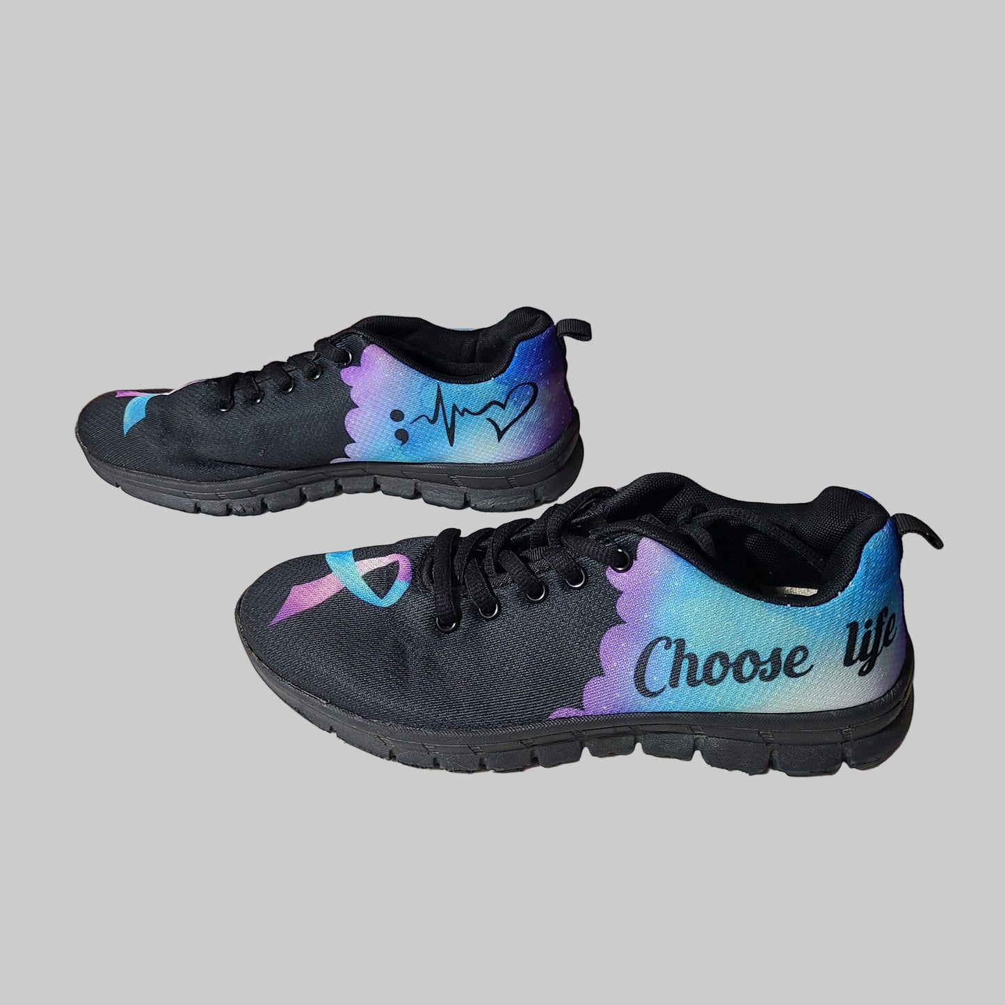 Custom Unisex M/5 F/7 "Choose Life" Sneakers - USED