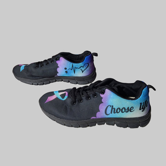 Custom Unisex M/5 F/7 "Choose Life" Sneakers - USED