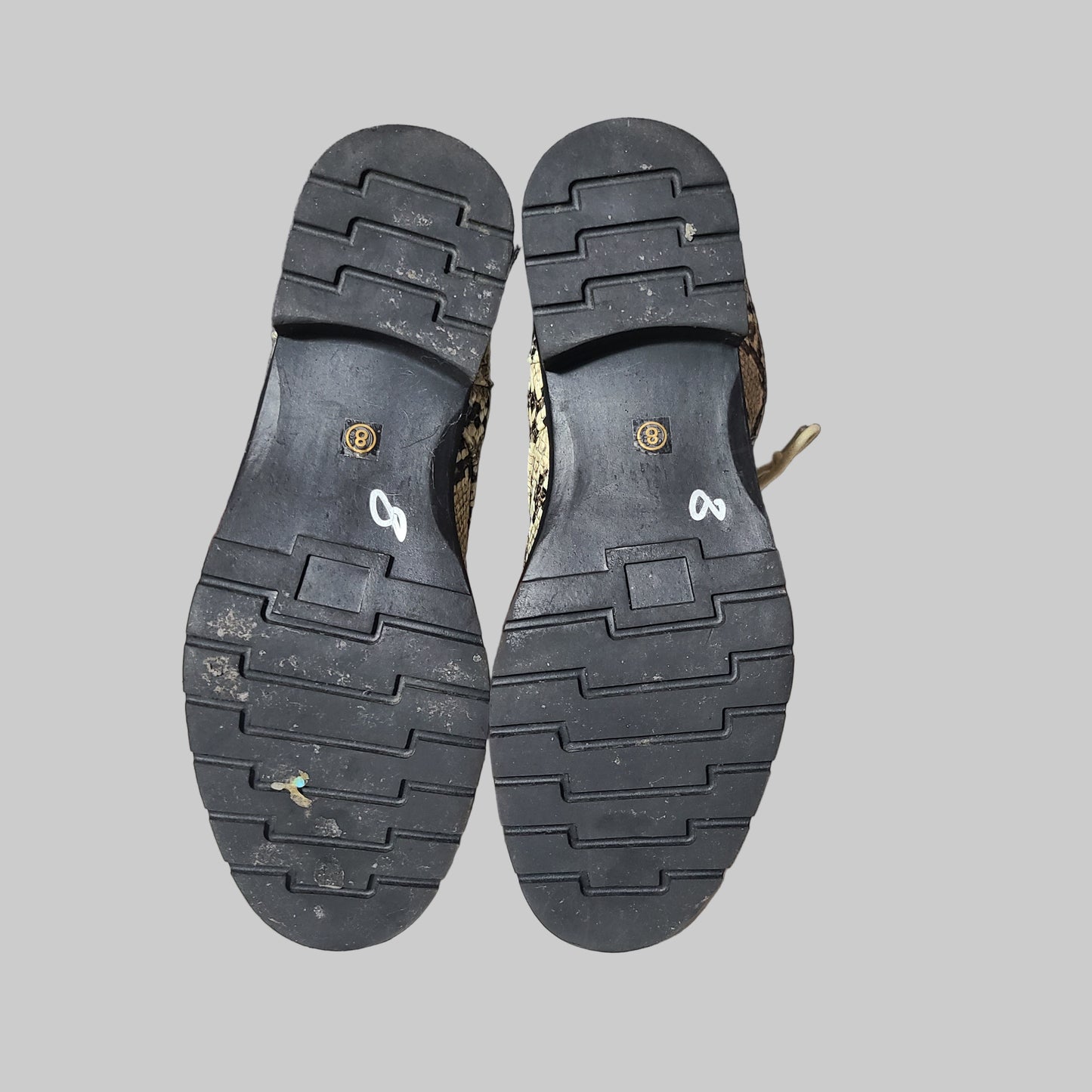 Women's 8M Coconuts by Matisse Finch Snake Print Boots - LIKE NEW