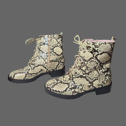 Women's 8M Coconuts by Matisse Finch Snake Print Boots - LIKE NEW