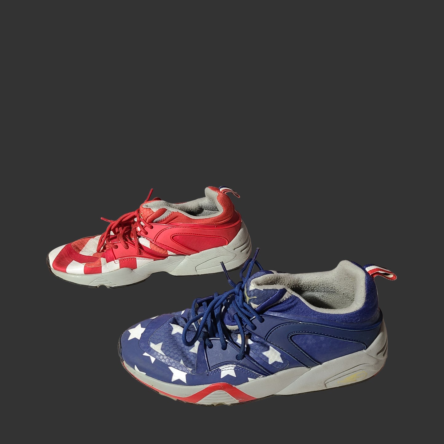 Men's 8 Puma Blaze of Glory Red, White, & Blue Sneakers - USED