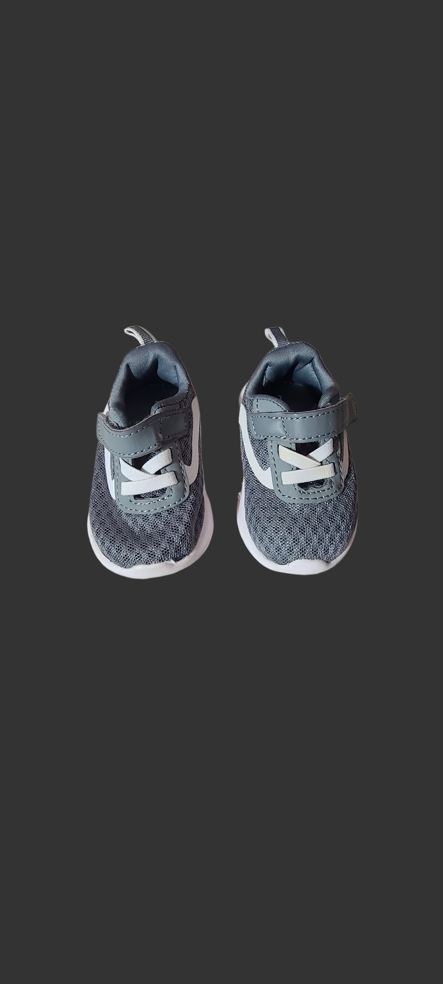 Toddler Boys Size 3 Wonder Nation Gray Velcro Sneakers - USED