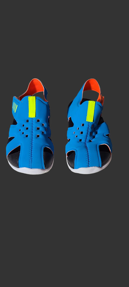 Toddler Boys Size 7/8 Wonder Nation Blue Bump Toe Sandals - LIKE NEW