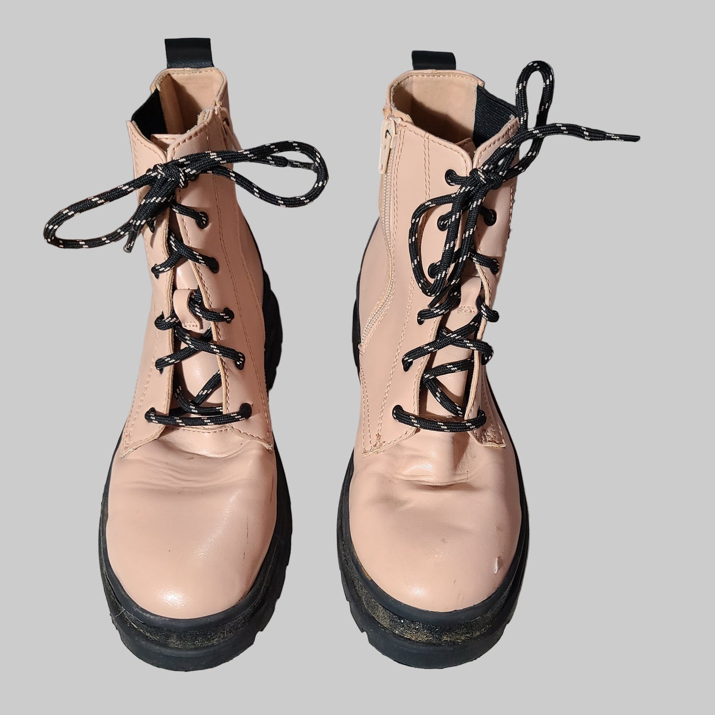 Girls Size 6 Wonder Nation Pink Gore Combat Boots - USED