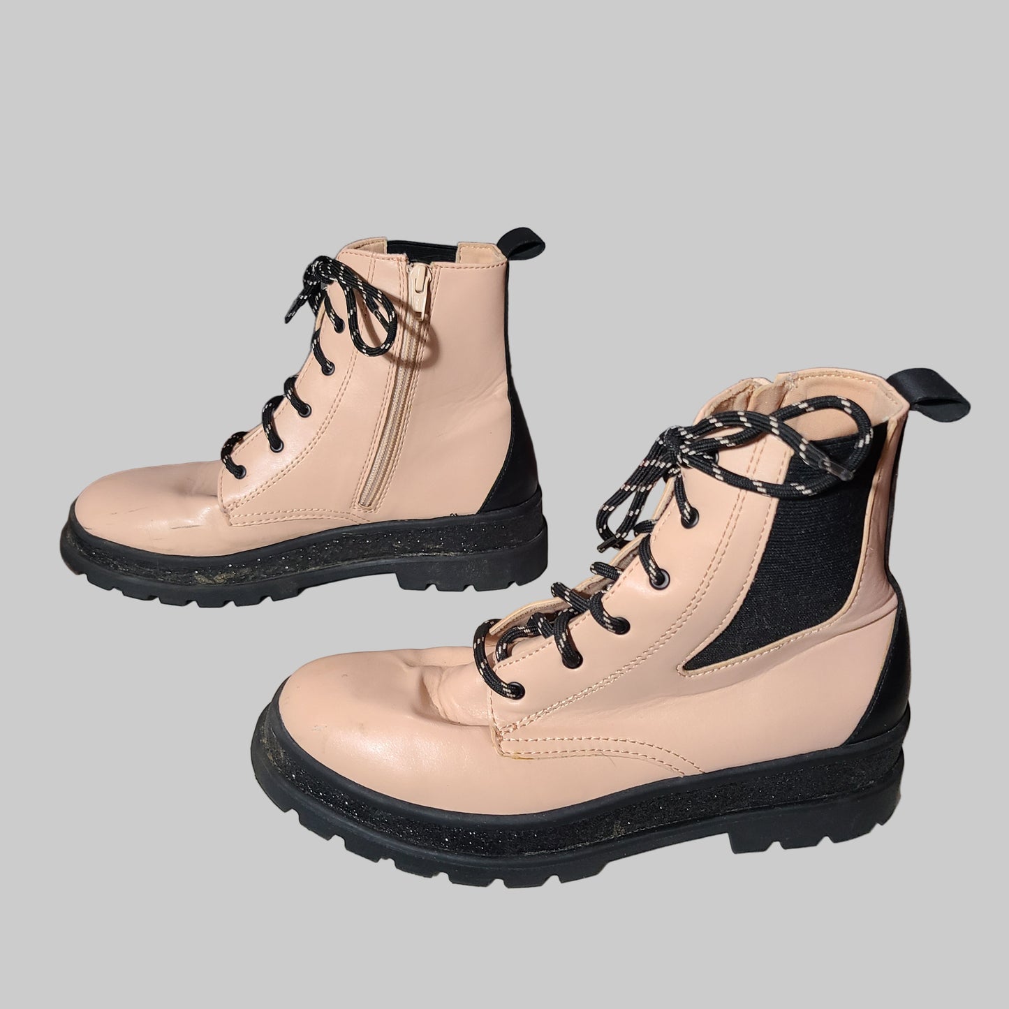 Girls Size 6 Wonder Nation Pink Gore Combat Boots - USED