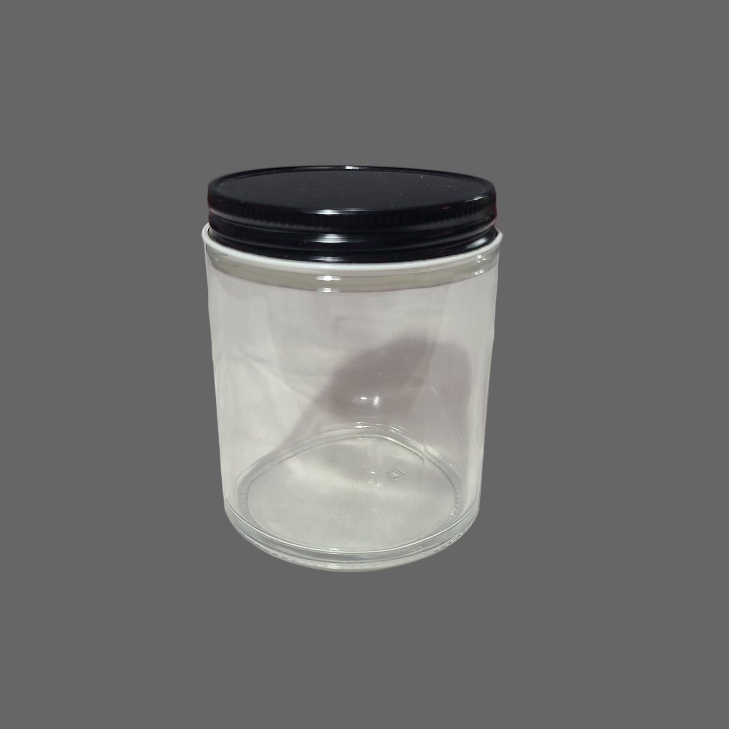 Clear Glass Jar with Black Lid - NEW
