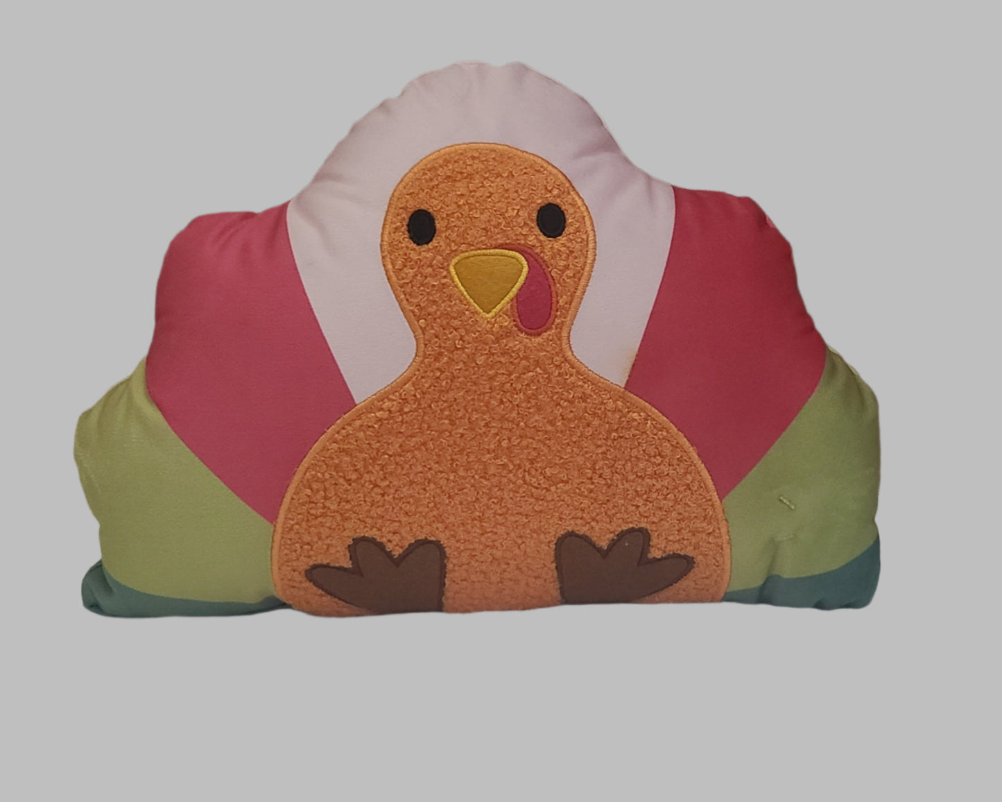 Decorative Thanksgiving Turkey Plush Pillow - 1 Small Stain - USED