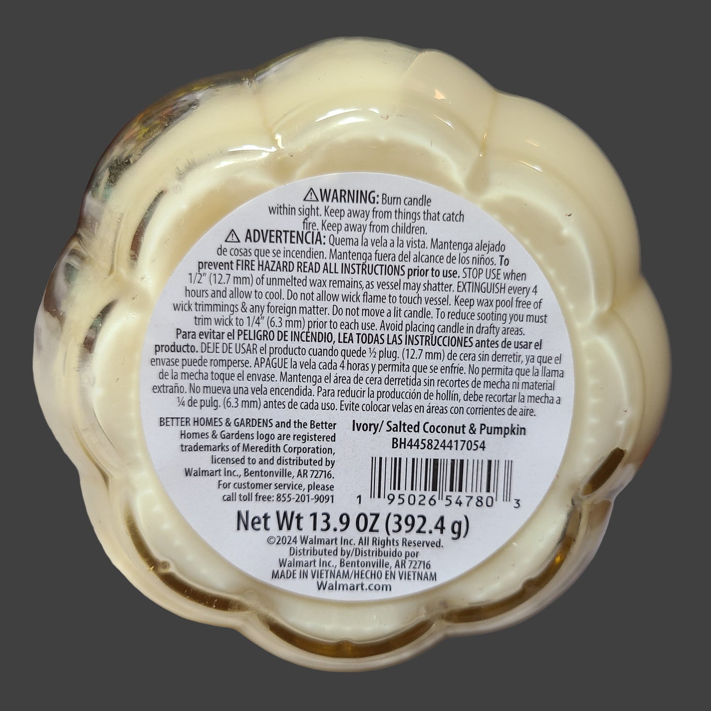 Better Homes & Garden Pumpkin Shaped Candle - NEW