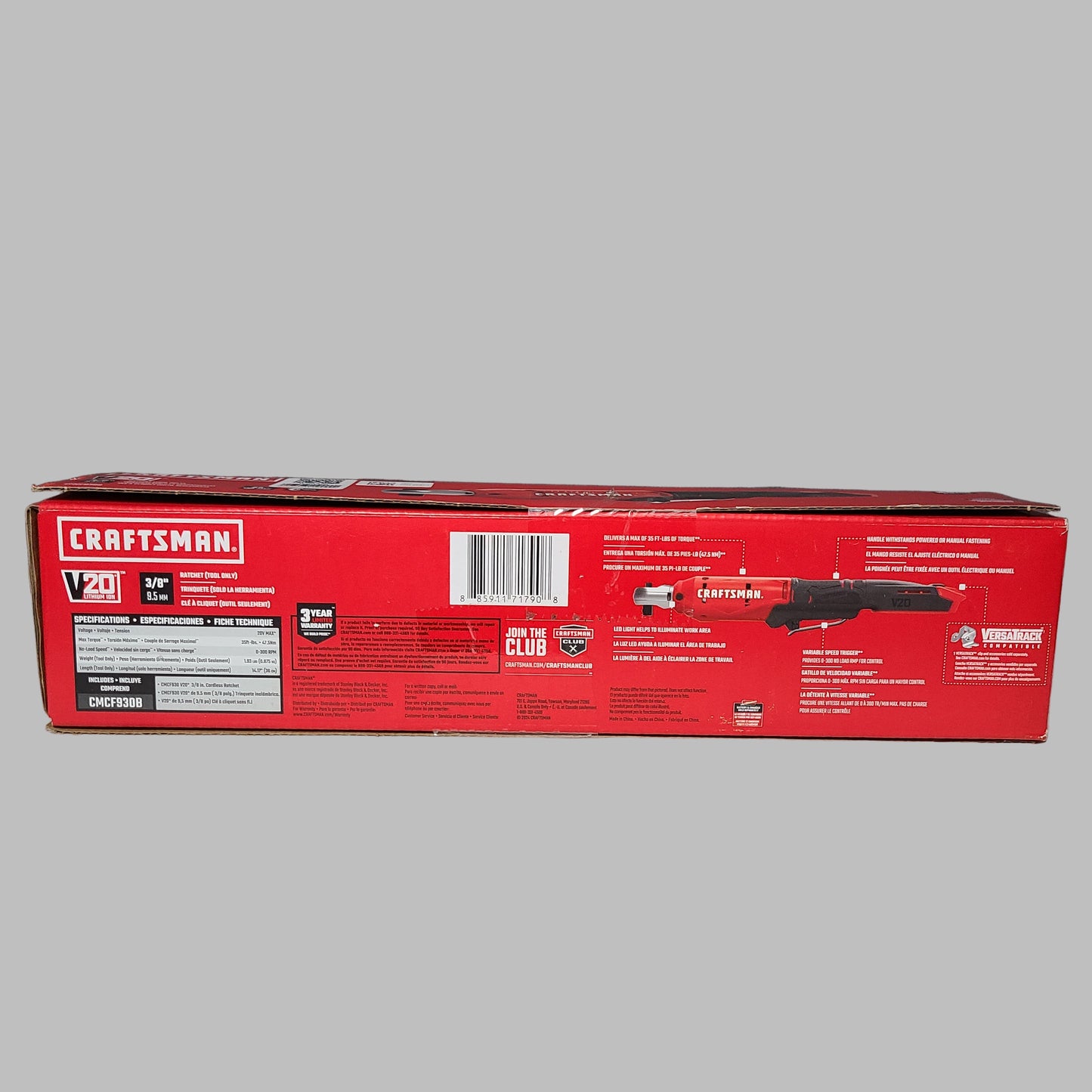 Craftsman V20 3/8" Cordless Ratchet - CMCF930B - Battery NOT Included - NEW