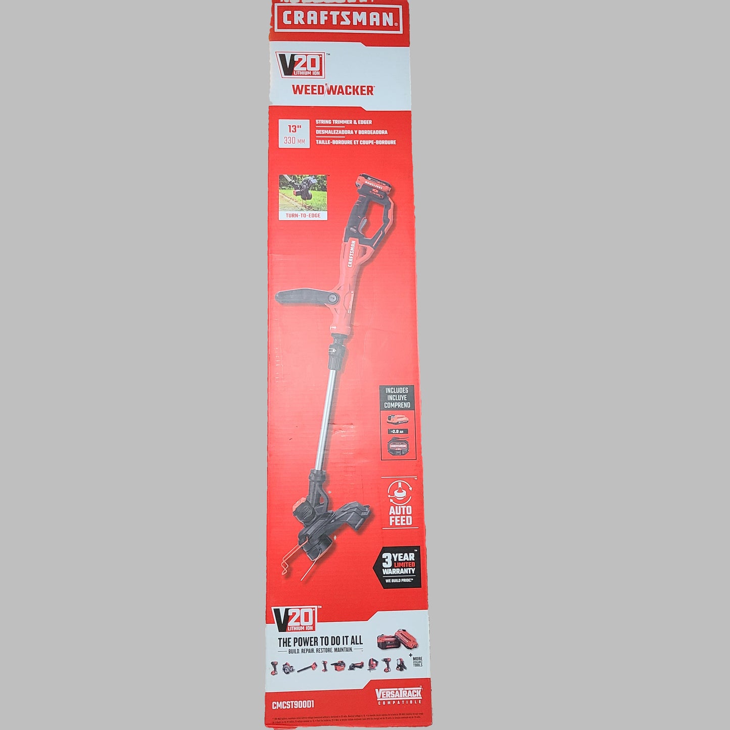 Craftsman V20 13" String Trimmer & Edger - CMCST90001 - Includes Battery & Charger - NEW