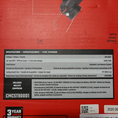 Craftsman V20 13" String Trimmer & Edger - CMCST90001 - Includes Battery & Charger - NEW