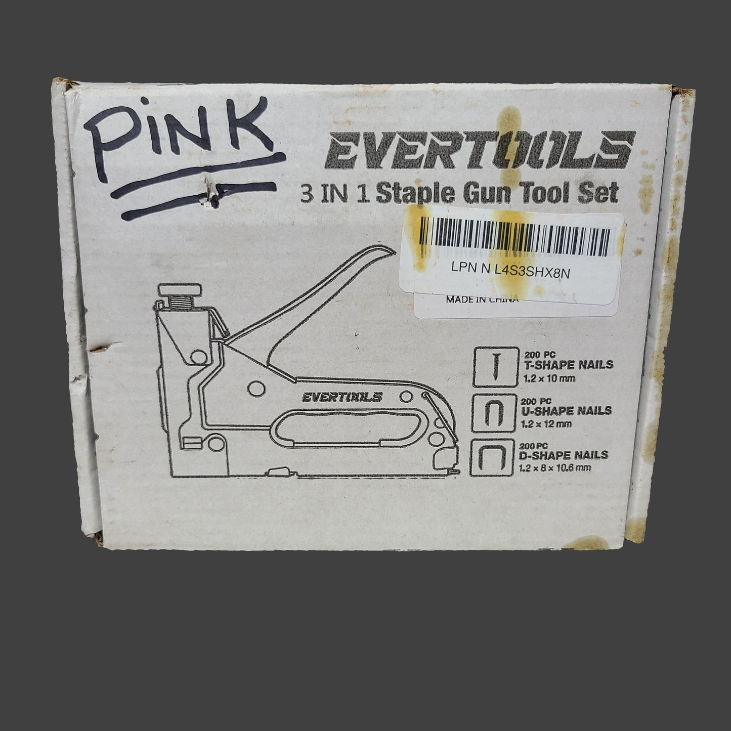 Evertools 3 In 1 Pink Staple Gun Tool Set - NEW