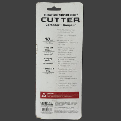 Bazic Products Retractable Snap-Off Utility Cutter - NEW