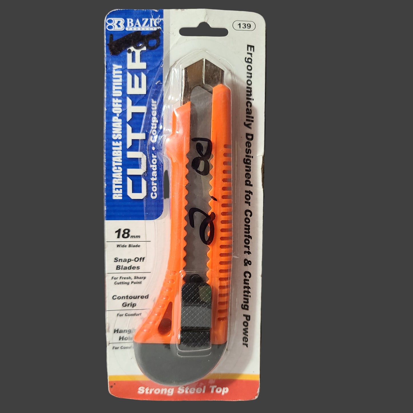 Bazic Products Retractable Snap-Off Utility Cutter - NEW