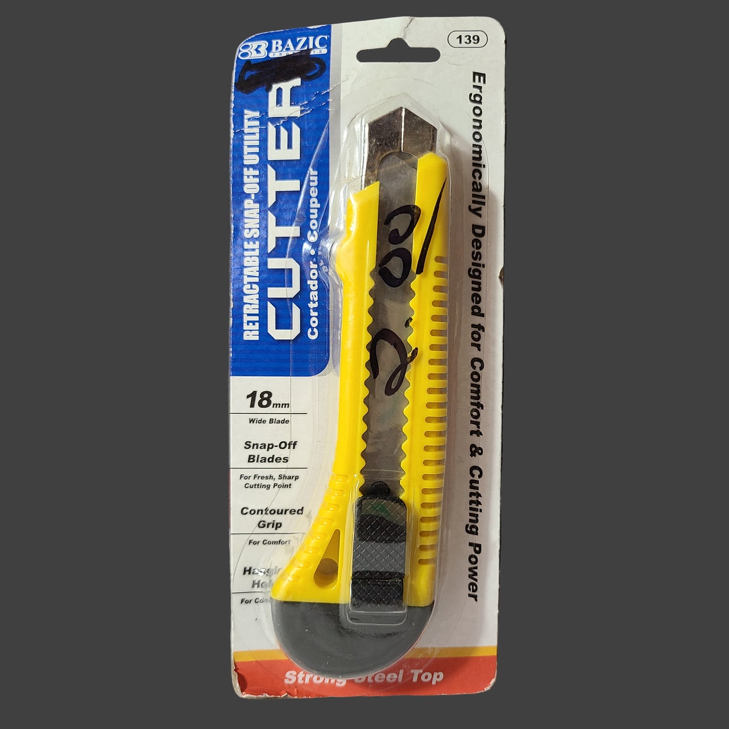 Bazic Products Retractable Snap-Off Utility Cutter - NEW