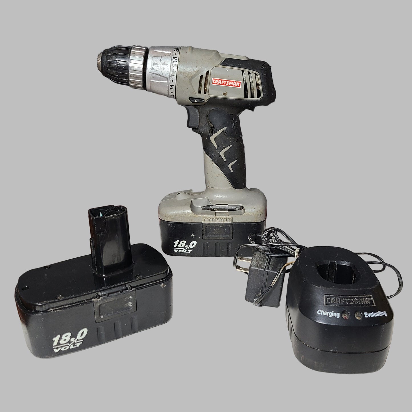 Craftsman Cordless 3/8" Drill/Driver w/ 2 Batteries, Charger, & Carry Case - Tested - USED