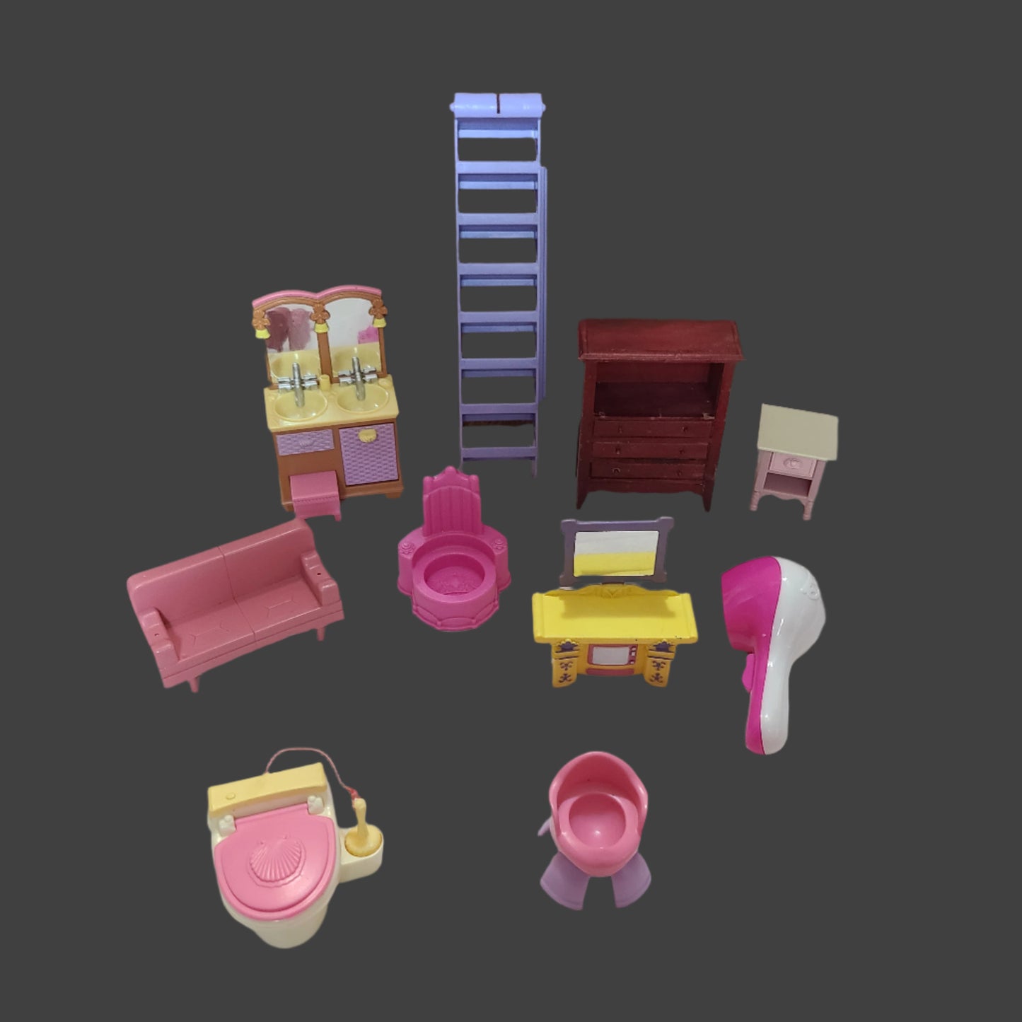 10PC Bag Miscellaneous Doll Furniture Toys - USED