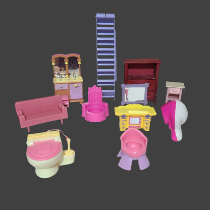 10PC Bag Miscellaneous Doll Furniture Toys - USED