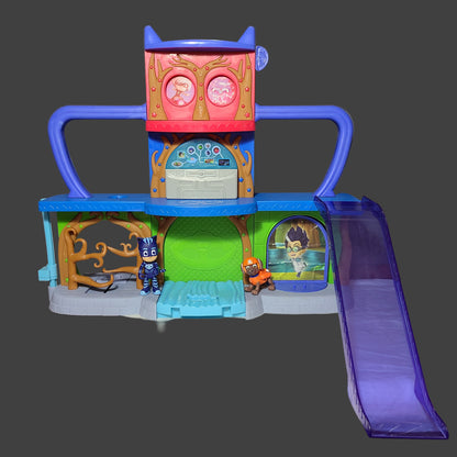 PJ Masks Headquarters Play Set w/ 2 Figures - Needs Batteries - Missing Pieces - AS IS