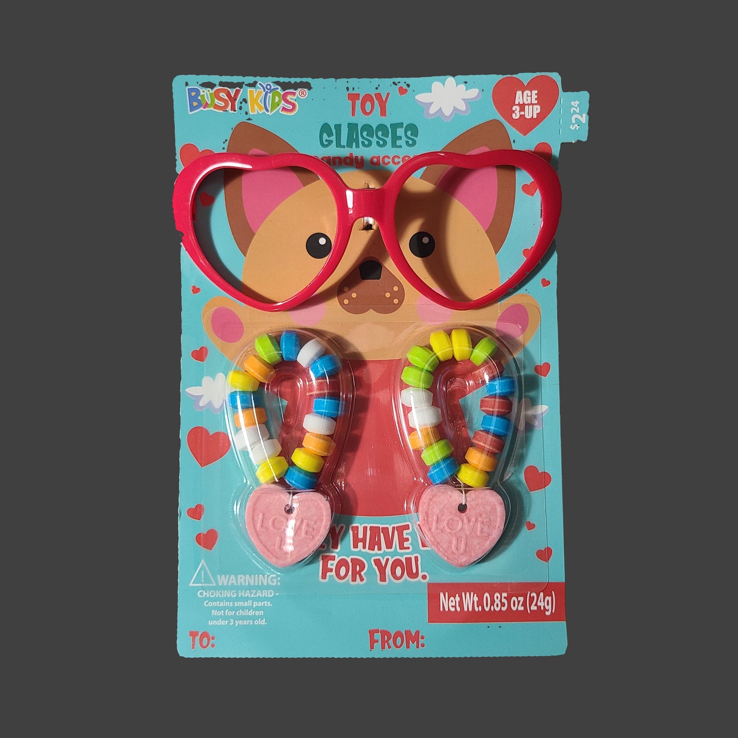 Busy Kids Toy Glasses with Candy Accessories Valentine's Gift - NEW