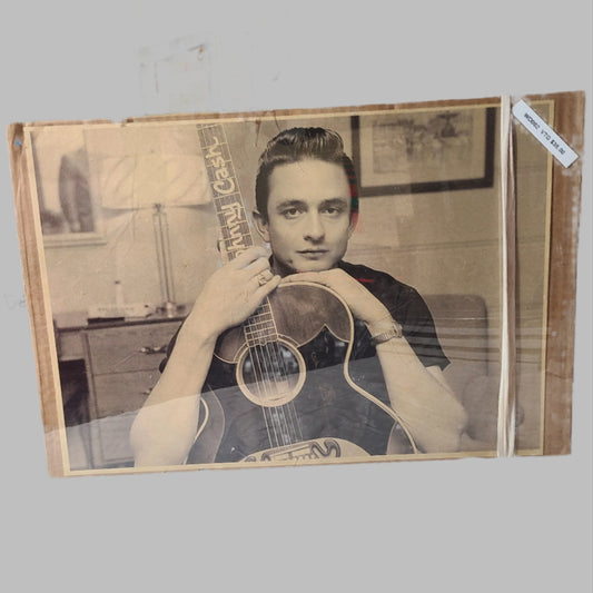 VTG Johnny Cash Photo w/ Guitar - LIKE NEW