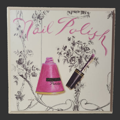 3PK Bed Bath & Beyond Wooden Makeup Wall Plaques - USED