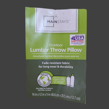 Mainstays Outdoor "Home Sweet Home" Lumbar Throw Pillow - LIKE NEW