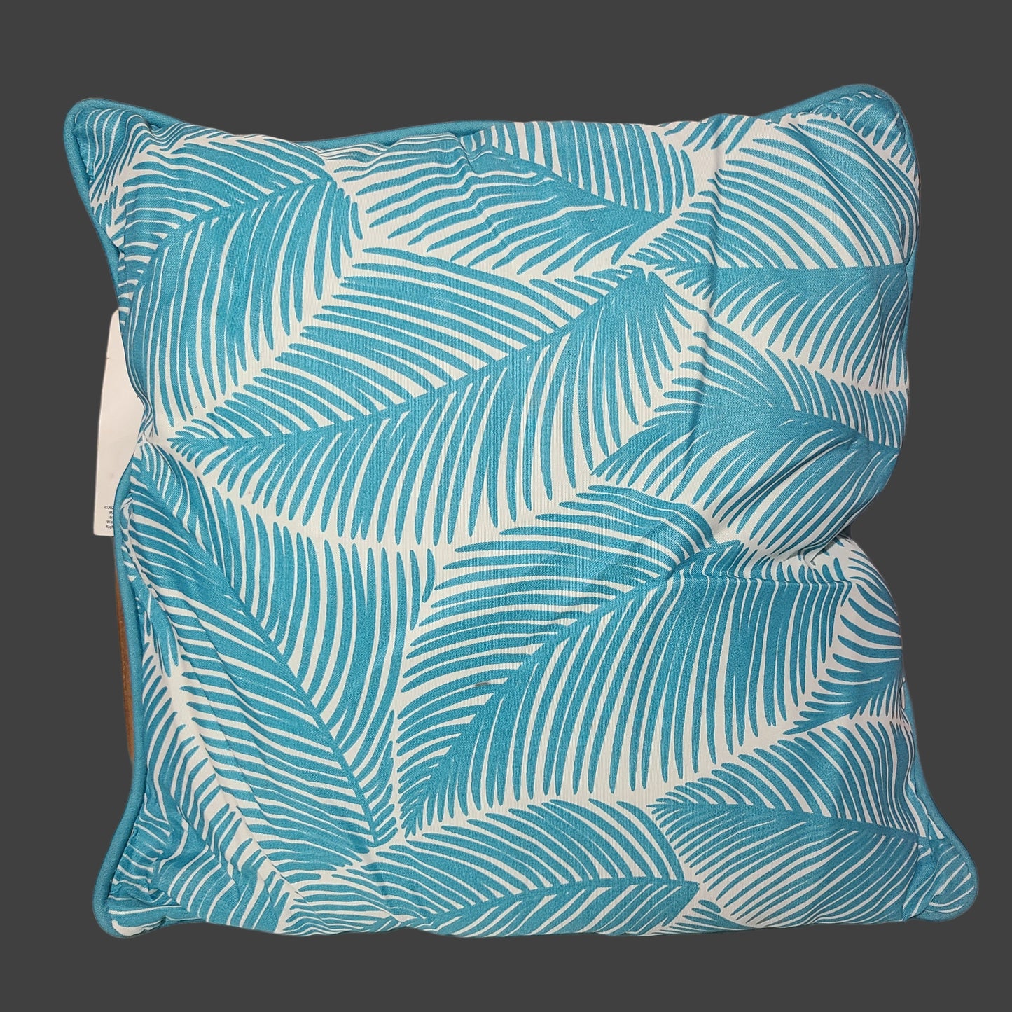 Mainstays Outdoor Blue Leaf Design Throw Pillow - LIKE NEW