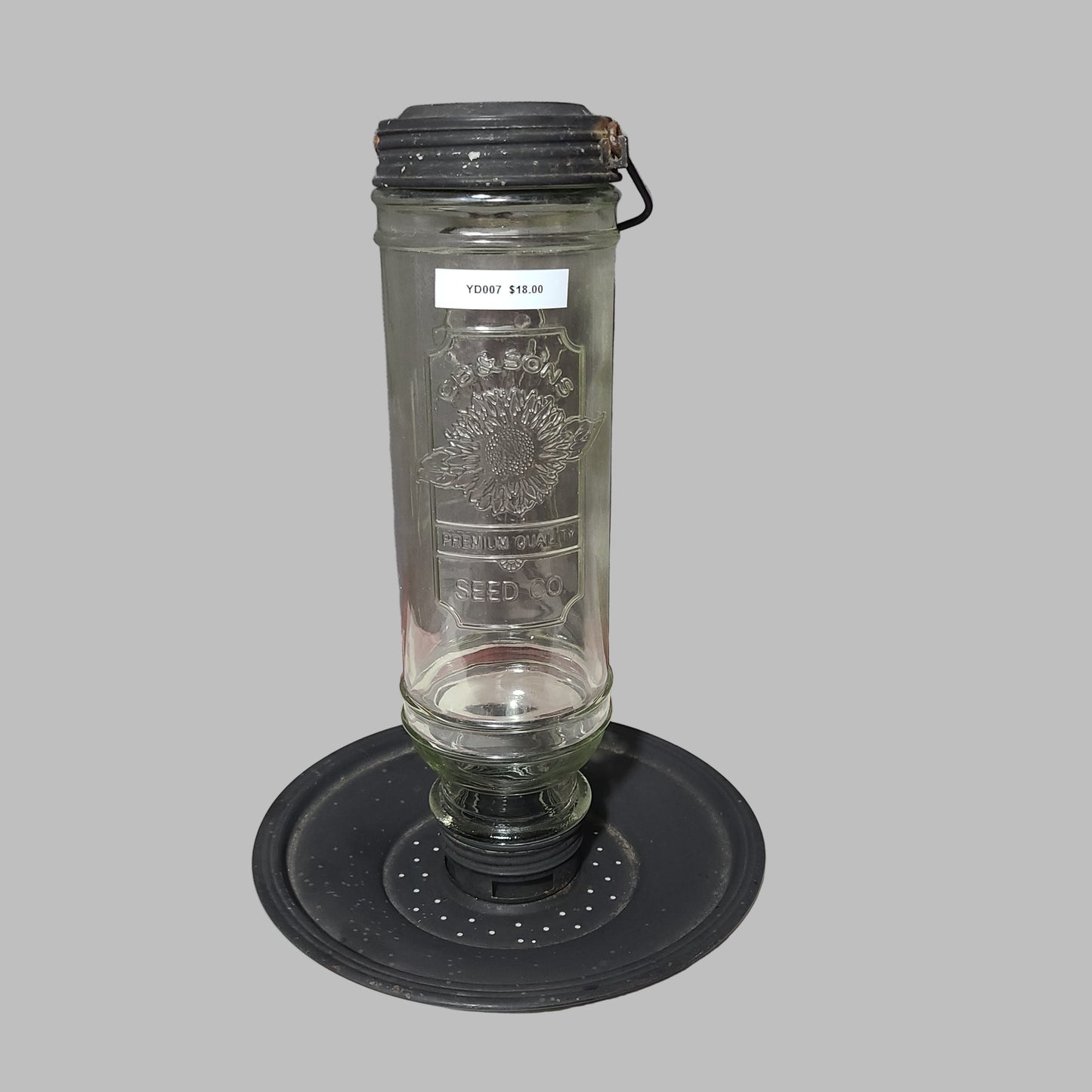 CB & Sons Seed Co. 12" Glass Bird Feeder - USED