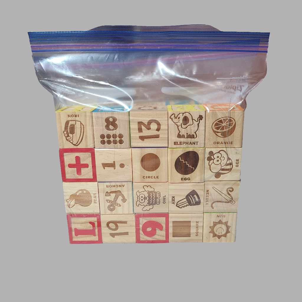 40 Miscellaneous Kids Alphabet Blocks - USED