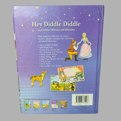 HC Hey Diddle Diddle and Other Best-loved Rhymes - Copyright 2008 - Writing & Torn Pages Inside - USED