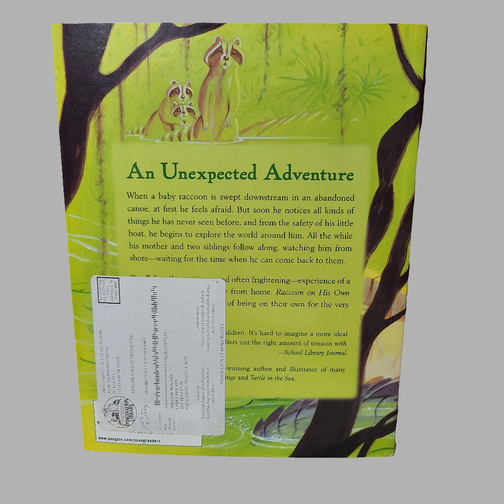 SC Raccoon on His Own by Jim Arnosky - Copyright 2001 - LIKE NEW