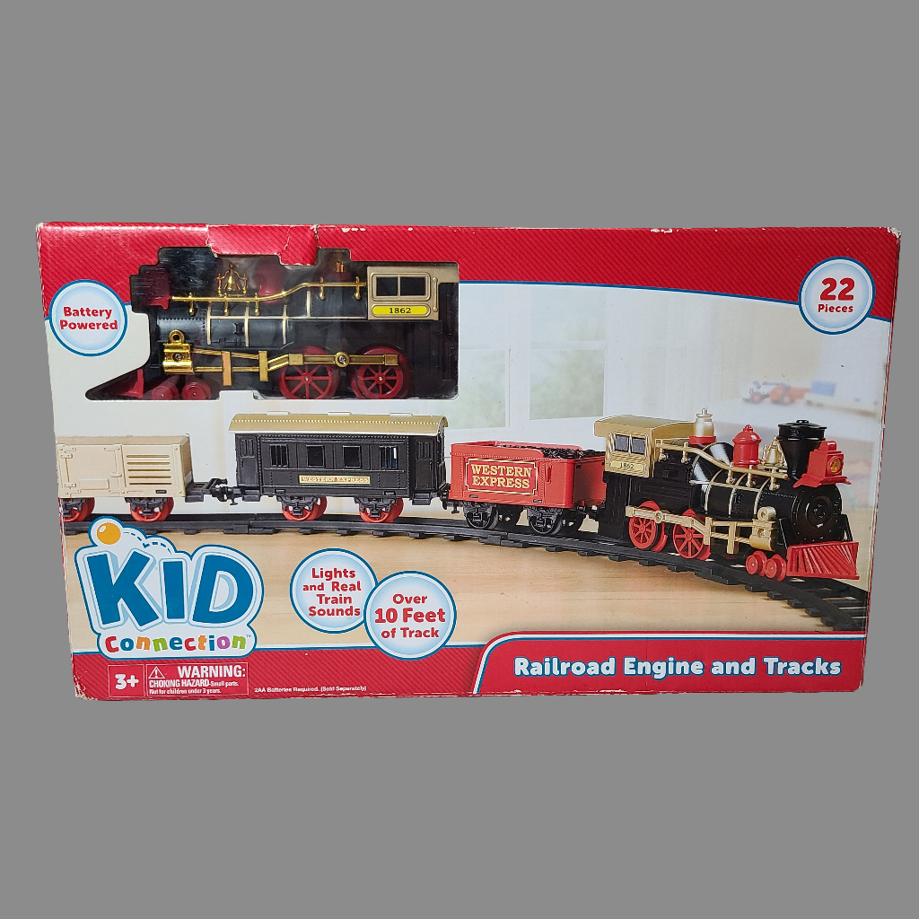 Kid Connection Railroad Engine and Tracks - 22 Pieces - Battery Powered (Not Incld.) - NEW