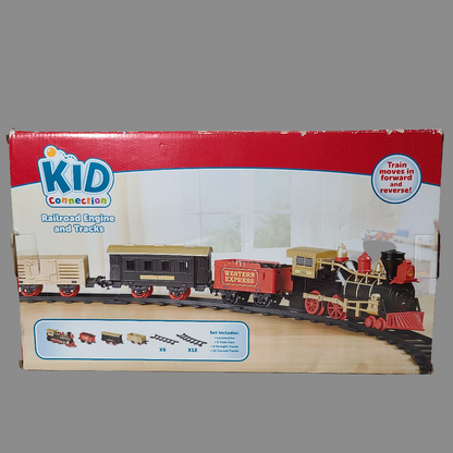 Kid Connection Railroad Engine and Tracks - 22 Pieces - Battery Powered (Not Incld.) - NEW