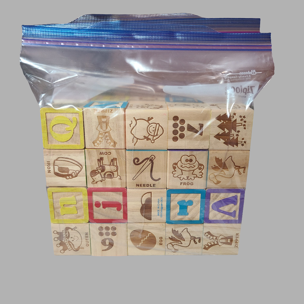 40 Miscellaneous Kids Alphabet Blocks - USED